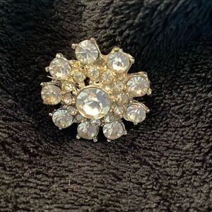 Vintage silver, and rhinestone brooch ￼